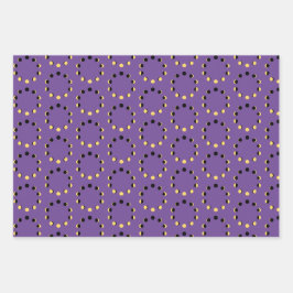 Mondphasen und Eklipsen lila Geschenkpapier Set