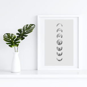 Mondphasen-Wandkunst Poster