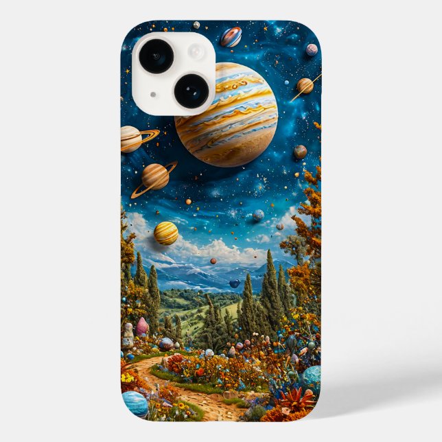 Mondplaneten-Galaxie Case-Mate iPhone Hülle (Rückseite)