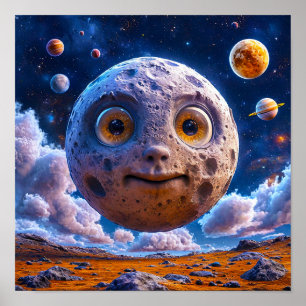 Mondplaneten-Galaxie Poster