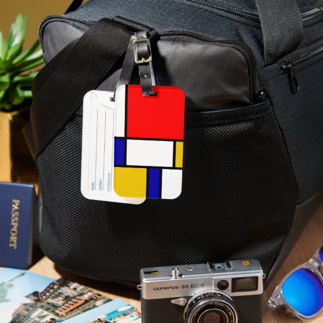 Mondrian 2 gepäckanhänger (Vorderseite & Rückseite)