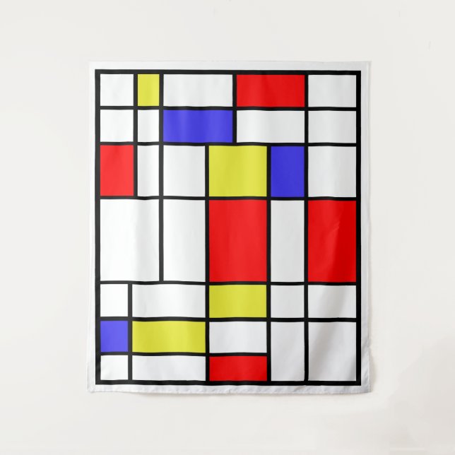 Mondrian #58 groß wandteppich (Vorderseite)