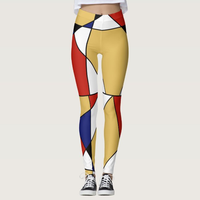 MONDRIAN ABSTRAKTE DE-STIJL KUNST LEGGINGS (Vorderseite)