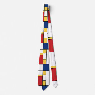 Mondrian Abstrakte Kunst Minimalistische Primärfar Krawatte
