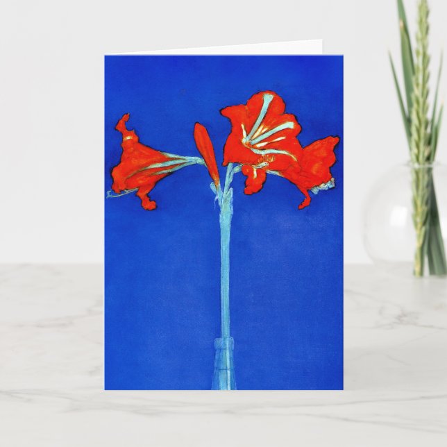 Mondrian Amaryllis-Gruß-Karte Karte (Vorderseite)