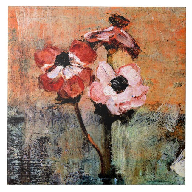 Mondrian - Anemonen in einer Vase Fliese (Vorderseite)