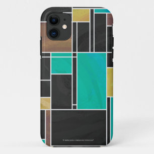 Mondrian Aquamarin Brown Black Print Case-Mate iPhone Hülle