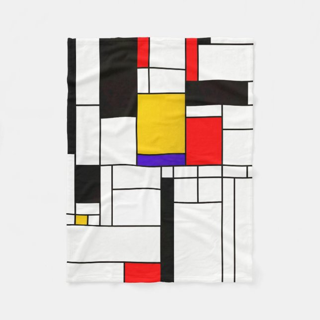 Mondrian Art-abstrakte Kunst Fleecedecke (Vorderseite)