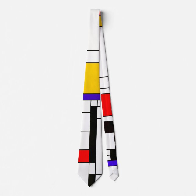 Mondrian Art-abstrakte Kunst Krawatte (Vorderseite)