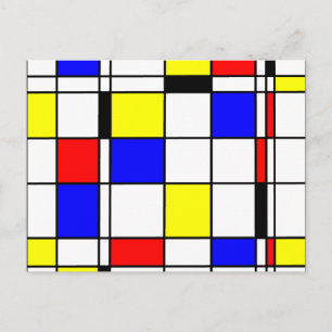 Mondrian art style postkarte