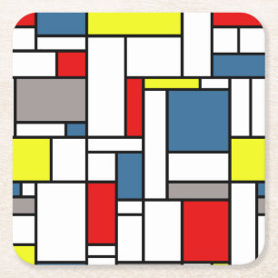 Mondrian Artentwurf Rechteckiger Pappuntersetzer