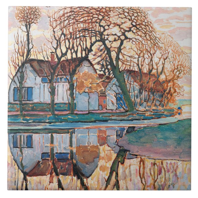 Mondrian - Bauernhof bei Duivendrecht, Fliese (Vorderseite)