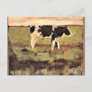 Mondrian - Black and White Heifer, 1904 Artwork Postkarte