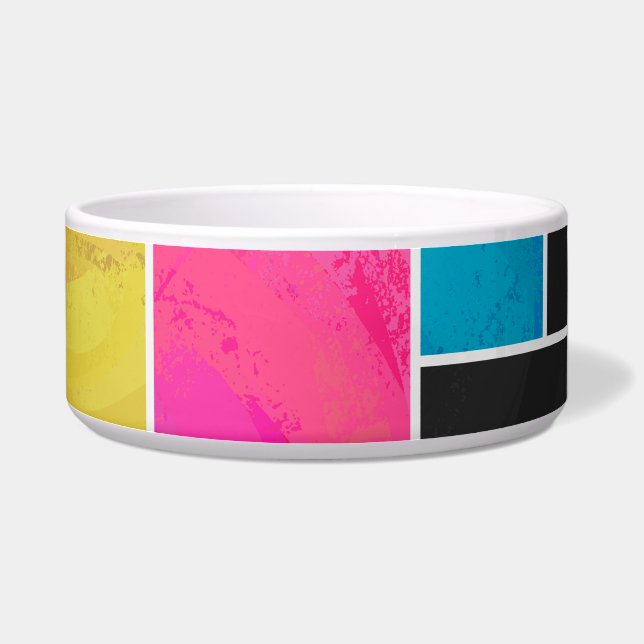 Mondrian Blue Pink Black Print Napf (Rechts)