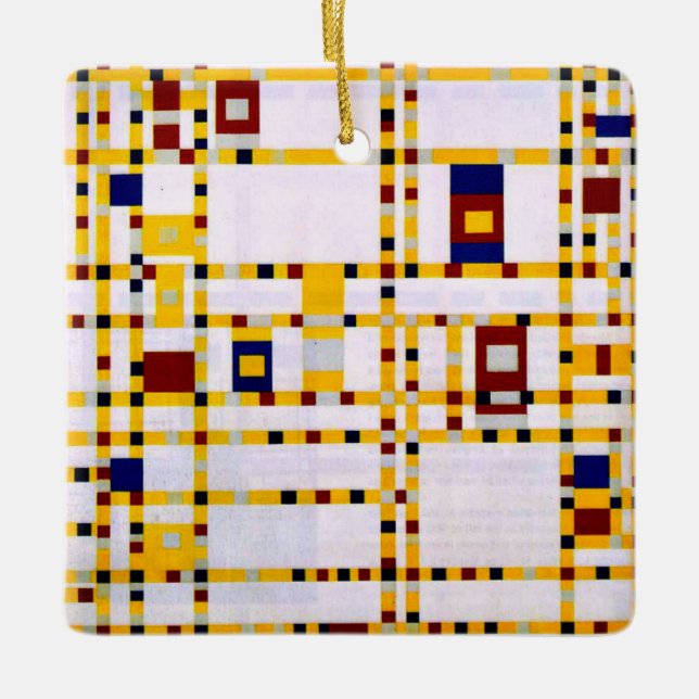 Mondrian - Broadway Boogie Woogie Keramikornament (Vorderseite)