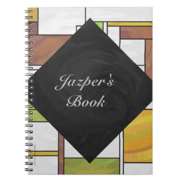 Mondrian Brown Yellow Green Print Notizblock