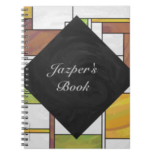 Mondrian Brown Yellow Green Print Notizblock