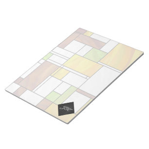 Mondrian Brown Yellow Green Print Notizblock