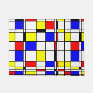 Mondrian bunte Minimalist De Stijl moderne Kunst Fußmatte
