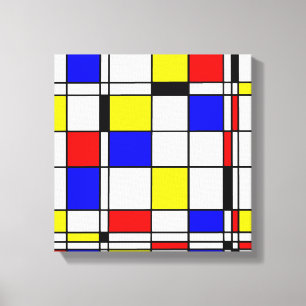 Mondrian bunte Minimalist De Stijl moderne Kunst Leinwanddruck