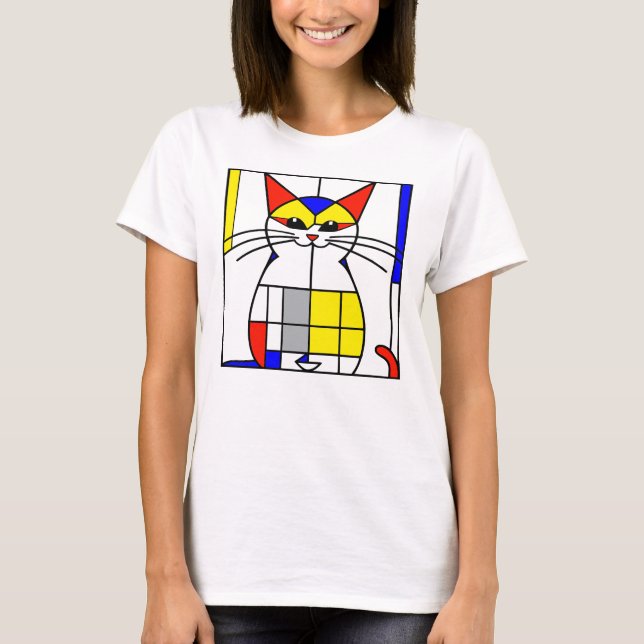 Mondrian Cat T-Shirt (Vorderseite)