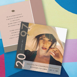 Mondrian Color Blocks Grad Moderner Foto Abschluss Ankündigung