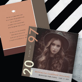 Mondrian Color Blocks Grad Moderner Foto Abschluss Ankündigung