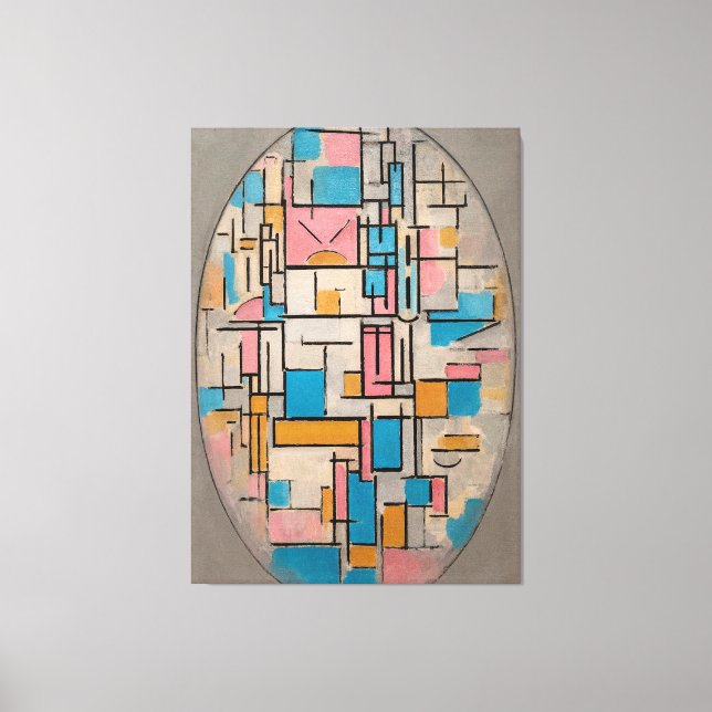 MONDRIAN - COMP. OVAL MIT FARBEN FLUGZEUG 1 1914 LEINWANDDRUCK (Vorderseite)