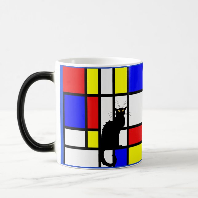 Mondrian - Composition II - Farbwechsel-Kunsttasse Verwandlungstasse (Links)