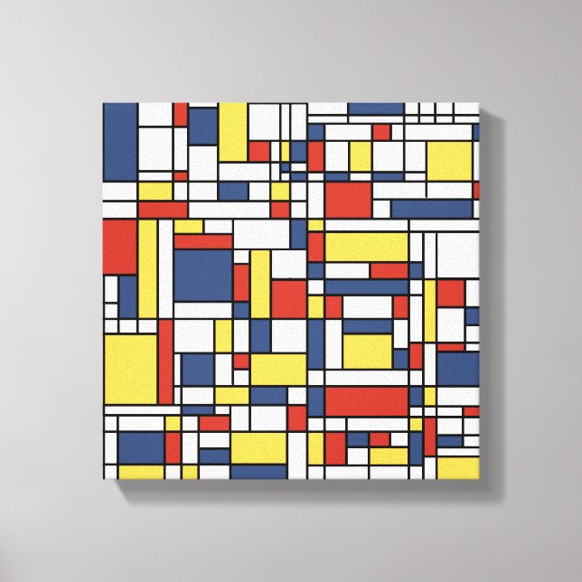 Mondrian De Stijl Pattern Leinwanddruck (Vorderseite)