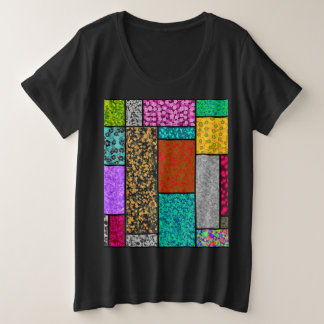 Mondrian Florale Grafikdesign-Abstraktion Große Größe T-Shirt