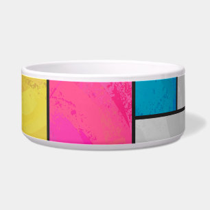 Mondrian Gelb Pink Blau Druck Napf