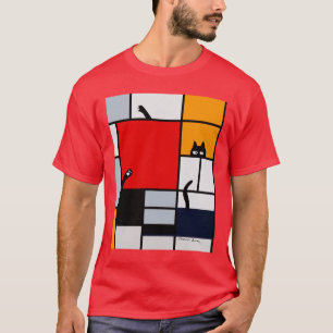 mondrian-gemälde plus katze mädchen vintage T-Shirt