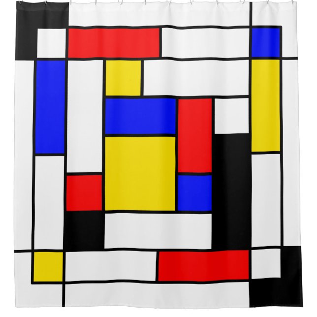 Mondrian Geometric Art 2 Duschvorhang (Vorderseite)