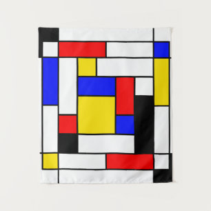 Mondrian Geometric Art 2 Wandteppich