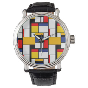 Mondrian Geometric Minimalistisch Comopsition Mode Armbanduhr