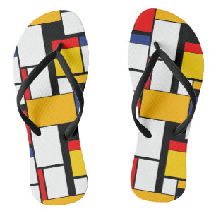 Mondrian Geometric Minimalistisch Comopsition Mode Flip Flops