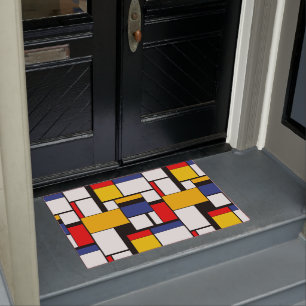 Mondrian Geometric Minimalistisch Comopsition Mode Fußmatte