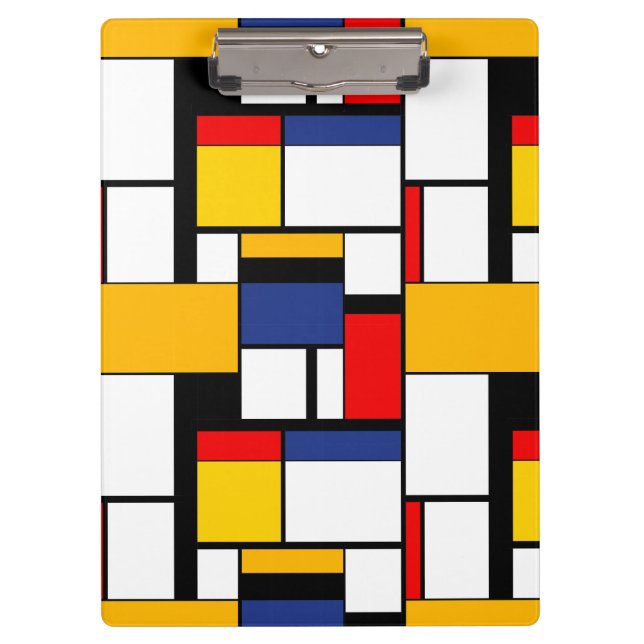 Mondrian Geometric Minimalistisch Comopsition Mode Klemmbrett (Vorderseite)