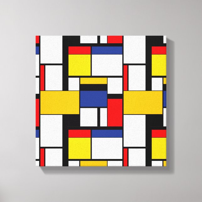 Mondrian Geometric Minimalistisch Comopsition Mode Leinwanddruck (Vorderseite)