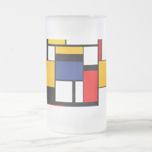 Mondrian Geometric Minimalistisch Comopsition Mode Mattglas Bierglas