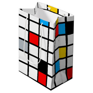 Mondrian Geometric Minimalistisch Comopsition Mode Mittlere Geschenktüte