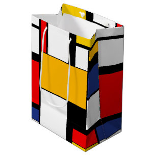 Mondrian Geometric Minimalistisch Comopsition Mode Mittlere Geschenktüte