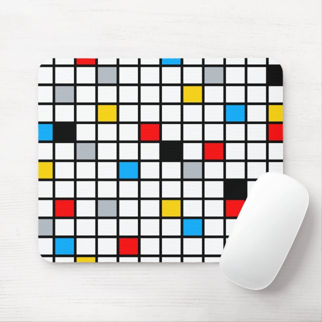 Mondrian Geometric Minimalistisch Comopsition Mode Mousepad (Mit Mouse)
