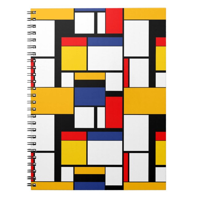 Mondrian Geometric Minimalistisch Comopsition Mode Notizblock (Vorderseite)