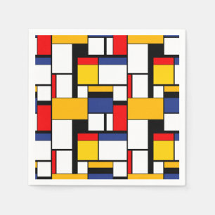 Mondrian Geometric Minimalistisch Comopsition Mode Serviette