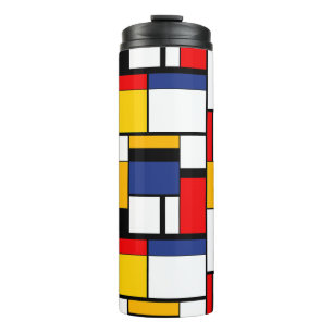Mondrian Geometric Minimalistisch Comopsition Mode Thermosbecher