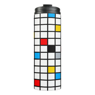 Mondrian Geometric Minimalistisch Comopsition Mode Thermosbecher