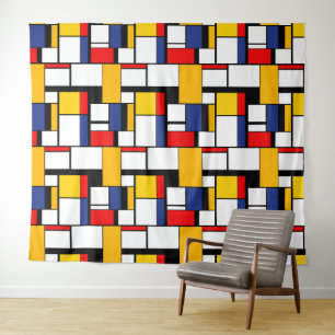 Mondrian Geometric Minimalistisch Comopsition Mode Wandteppich