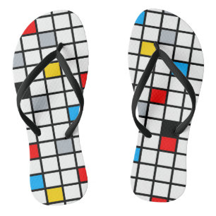 Mondrian Geometrische Minimalistische Komposition Flip Flops